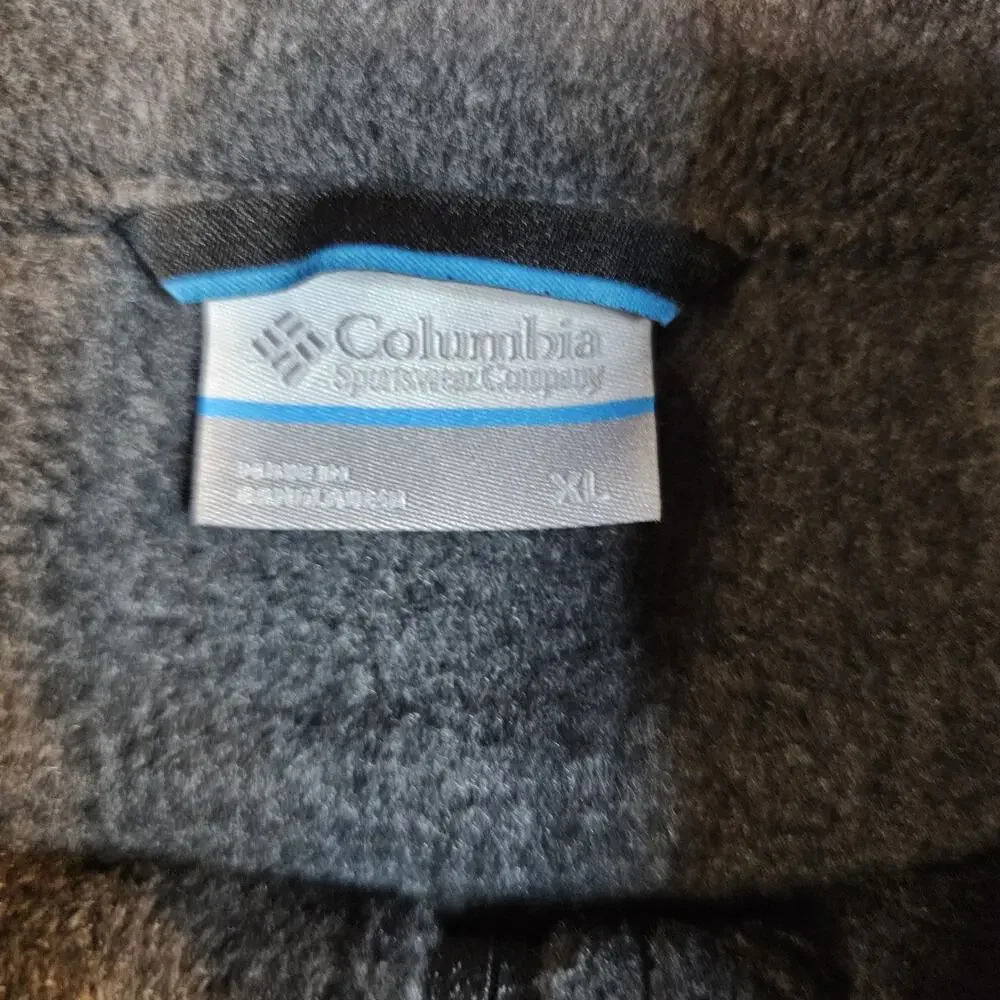 Columbia Fleece Vest Men XL Gray Full Zip with Pockets Active Outerwear